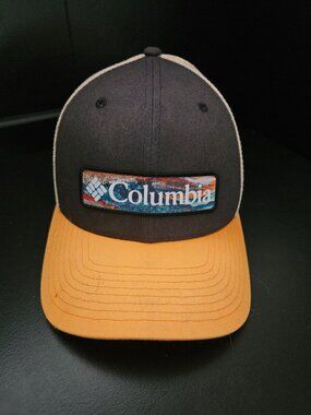 Columbia Trucker Hat Snapback Black Orange Mesh Adjustable